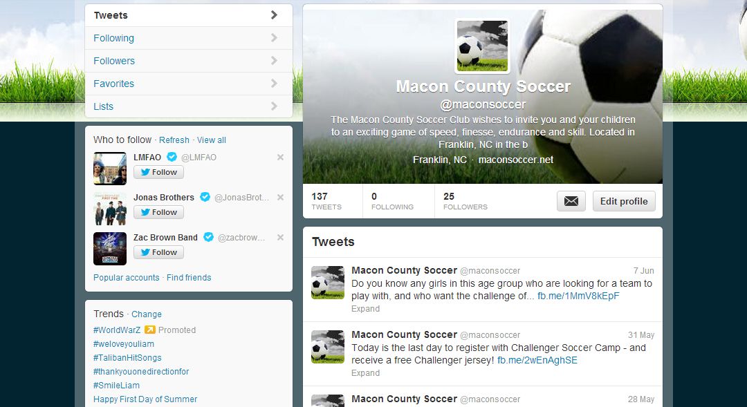 Macon County Soccer Club Twitter